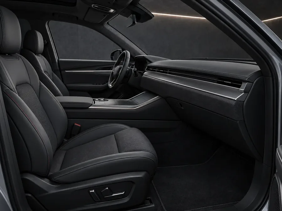 The dark, uncluttered cabin of a SIRO vehicle
